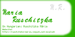 maria ruschitzka business card